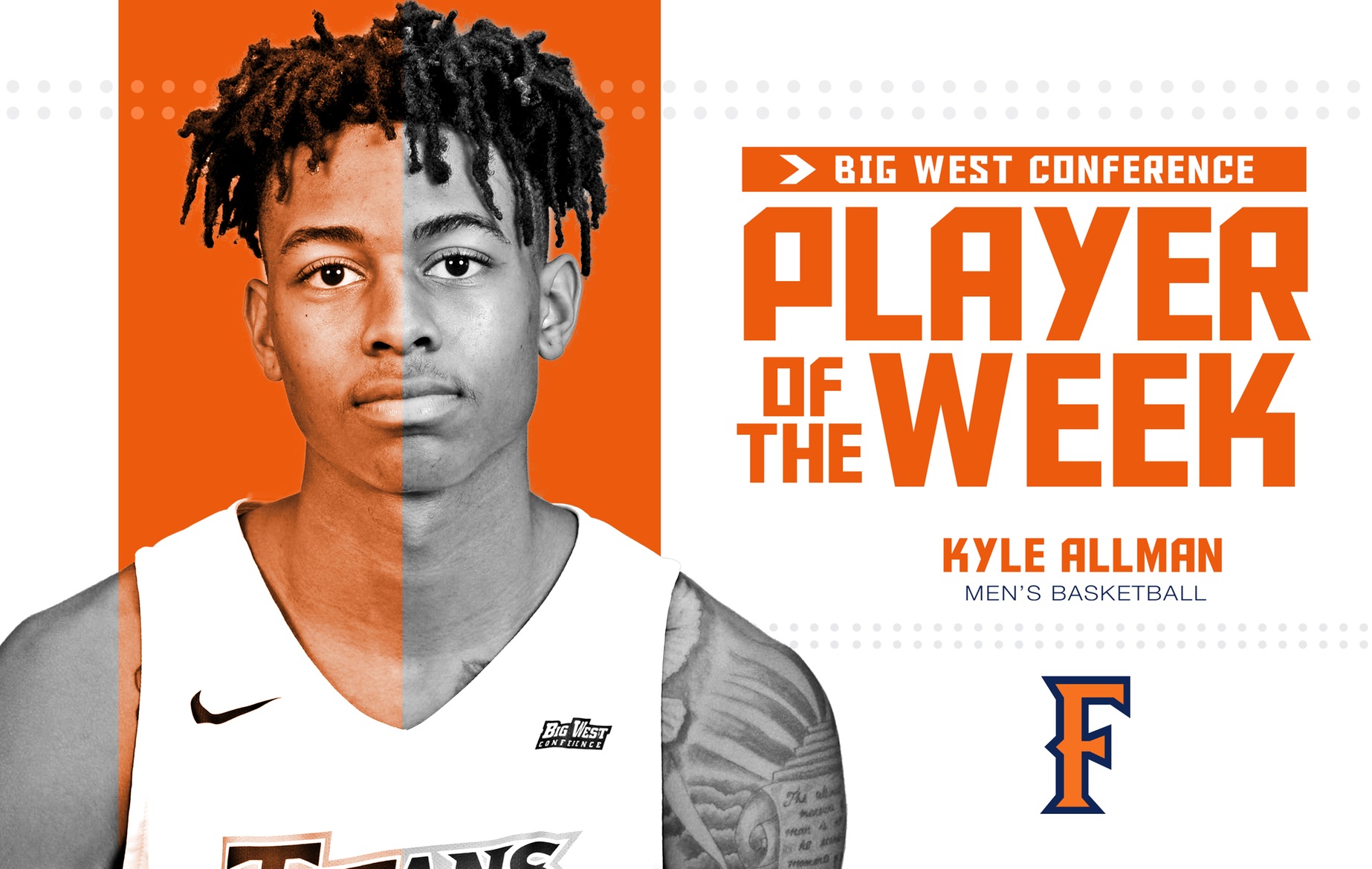Men’s Basketball’s Allman Earns Second Big West Player of the Week Honor