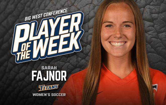 Fajnor Named Big West Conference Offensive Player of the Week