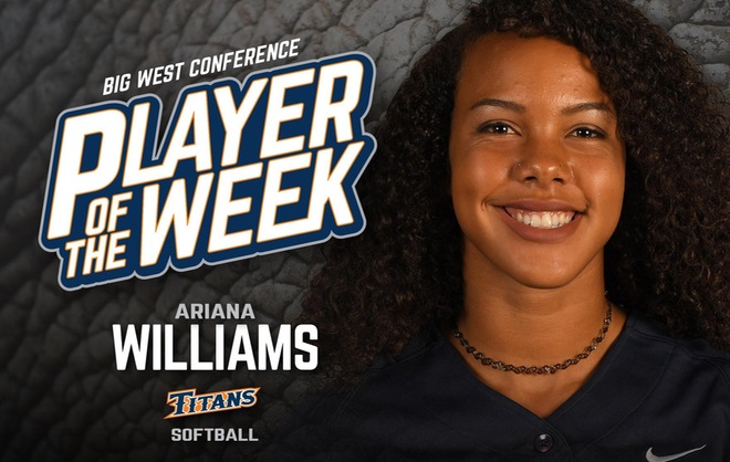 Williams Named Big West Player of the Week