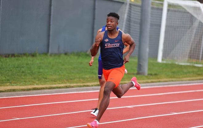Photo Credit: Katie Albertson / Justin Lowe is set to compete in the 200 meters and 400 meters as well as the 4x400-meter relay at the Big West Track and Field Championships for Cal State Fullerton. 