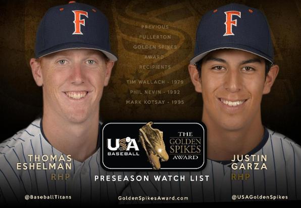 Titans Duo on Golden Spikes List; ESPNU Comes to Goodwin Field in May