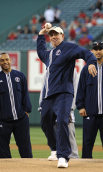 Basketball Team Saluted at Angels Game